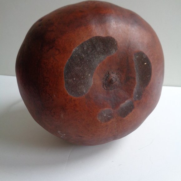 Vintage Brown Round GOURD Basket with Handle - Picture 4 of 4